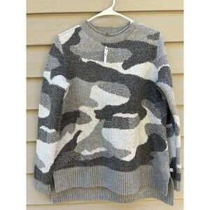 New T by Talbots Women’s XS Oversized Camo Metallic Sweater New With Tags
